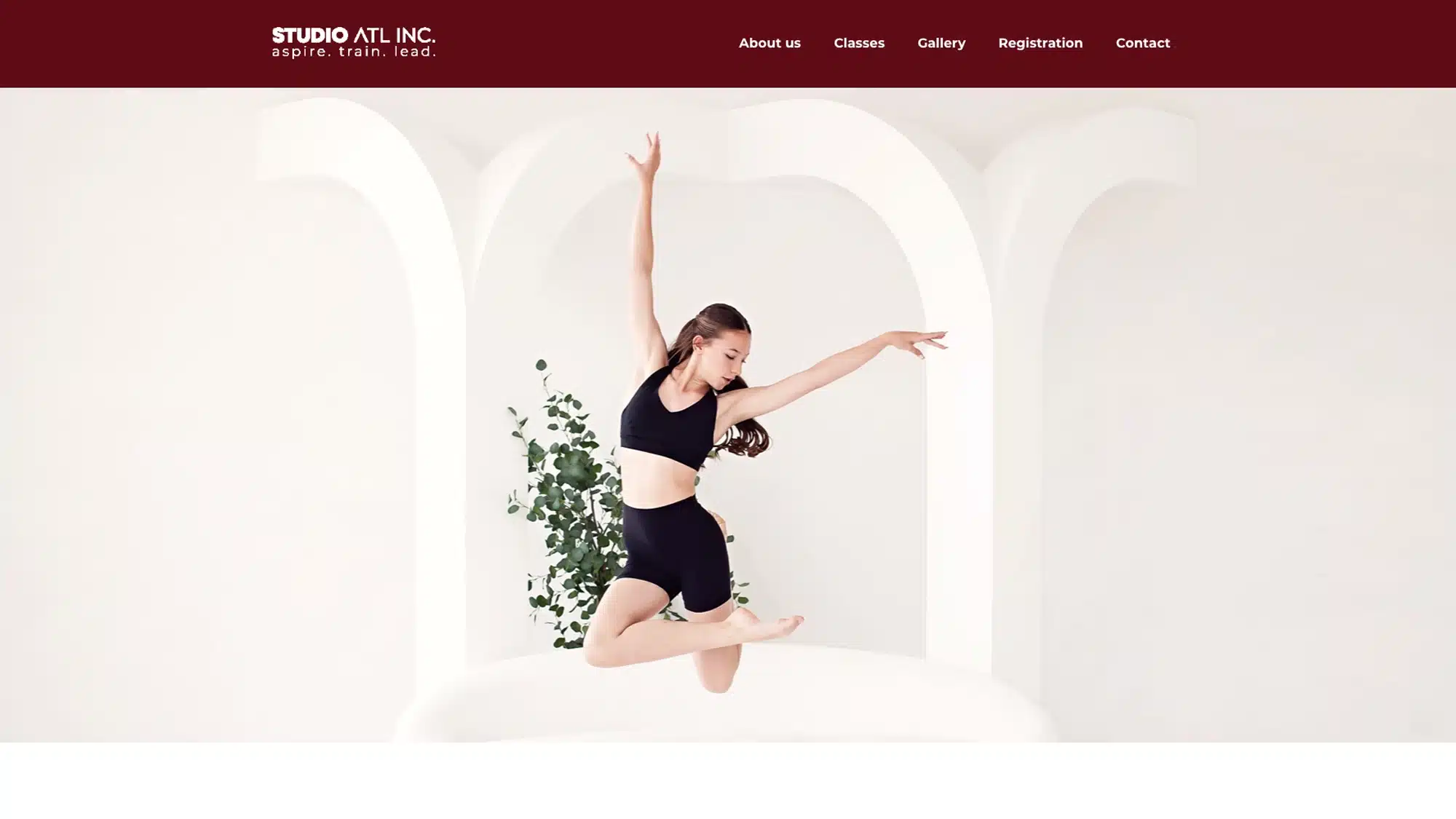 Studio ATL Dance website homepage design