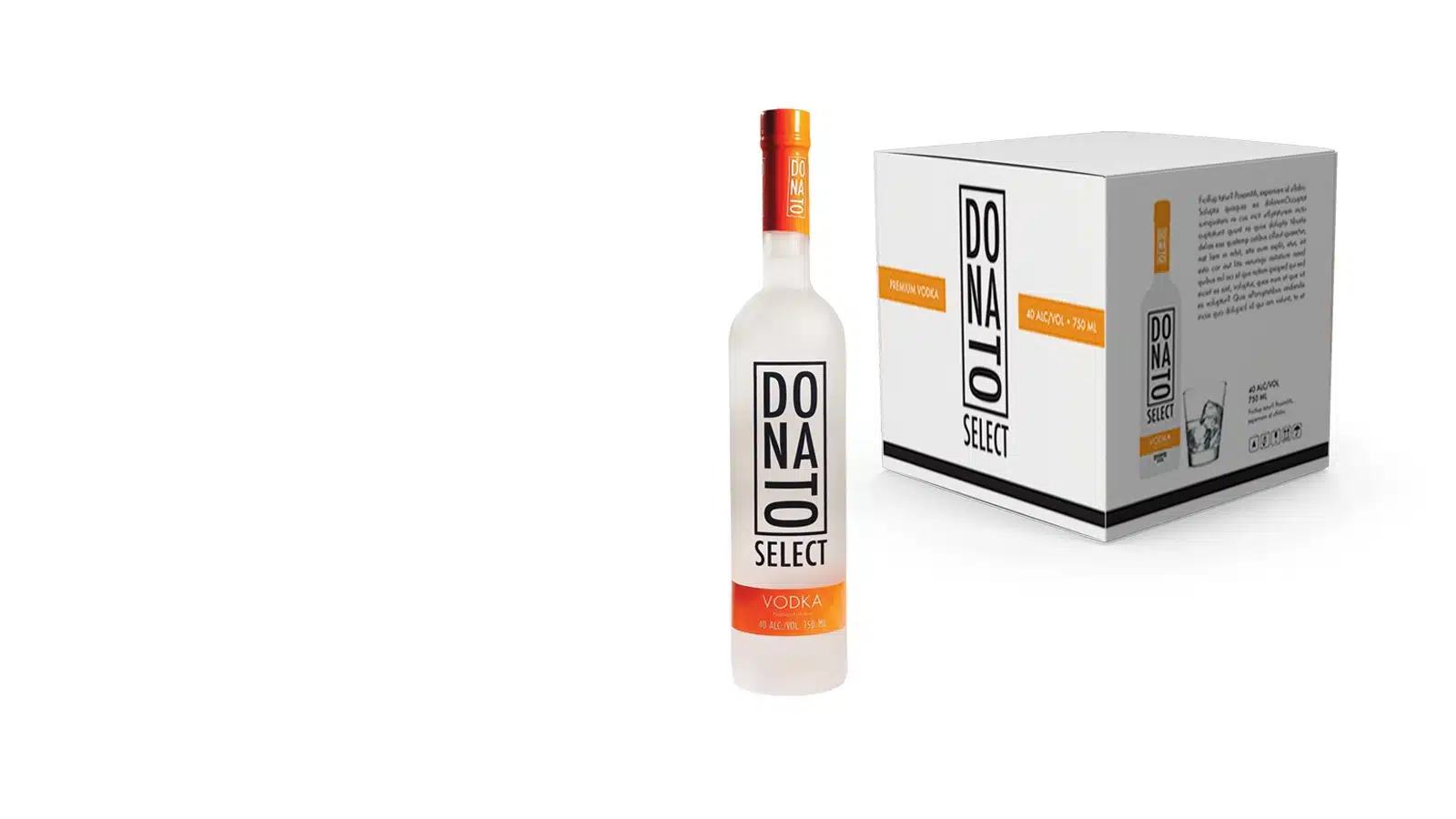 Donato Select Vodka brand identity and packaging hero