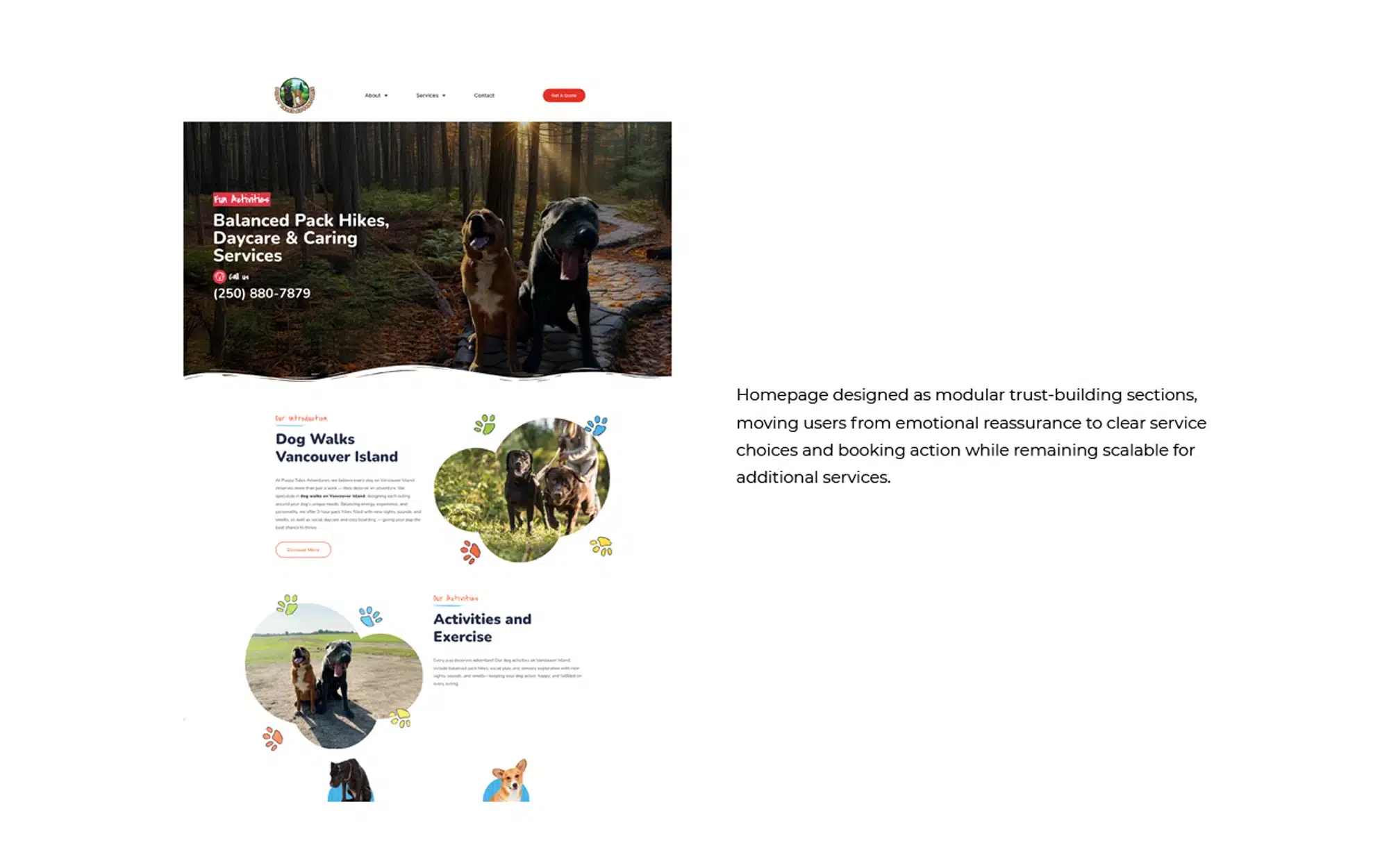 Puppy Tales Adventures website preview